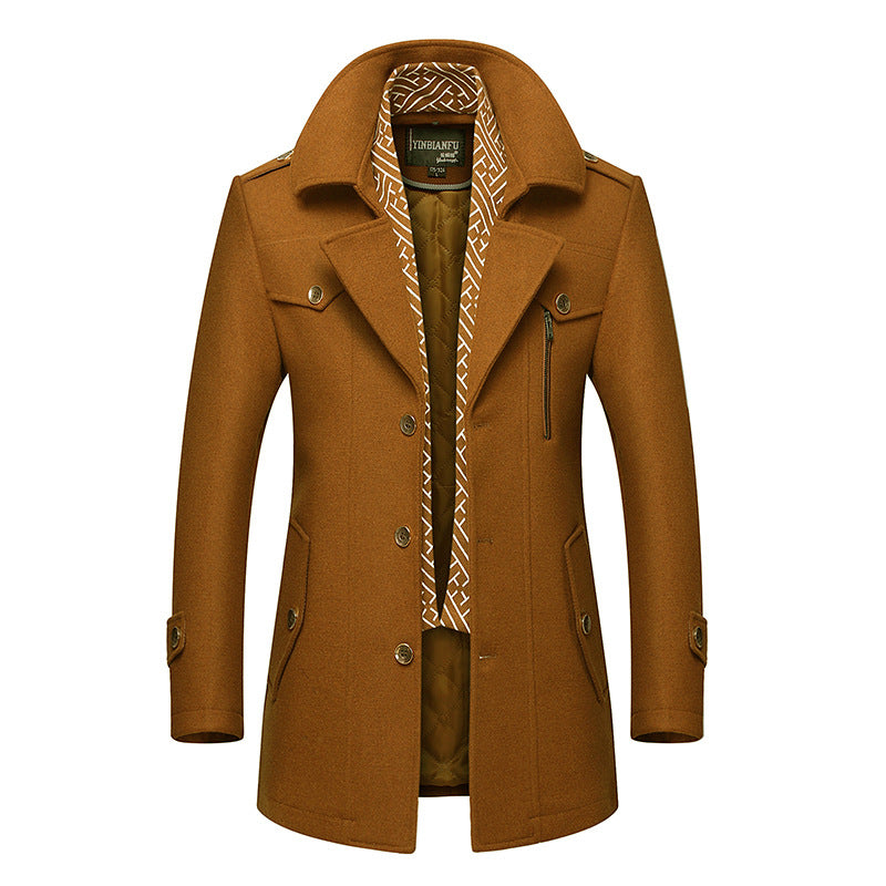 Men's Wool Blend Winter Trench Coat